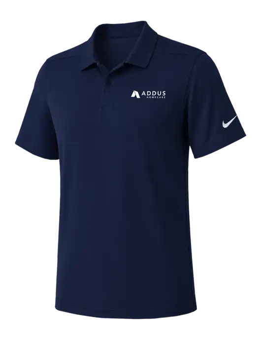 Nike Navy Dry Essential Solid Polo w/Addus HomeCare Logo