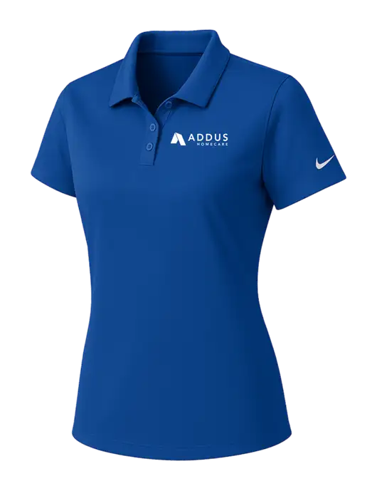 Nike Womens Dark Royal Dry Essential Solid Polo w/Addus HomeCare Logo