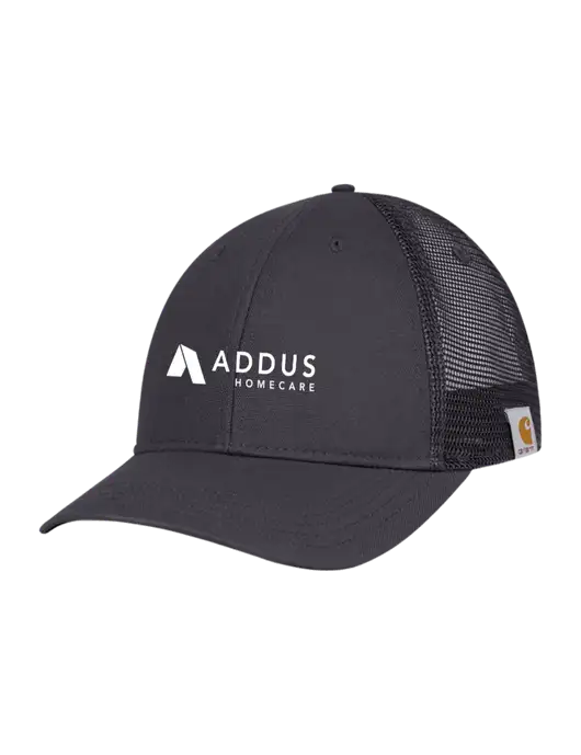 Carhartt Dark Grey Canvas Trucker Cap w/Addus HomeCare Logo