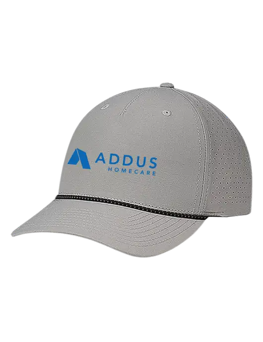Richardson Laser Perf Performance Light Grey/Black-Grey Rope Cap w/Addus HomeCare Logo