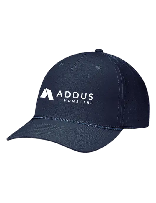 Richardson Laser Perf Performance Dark Navy/Navy-Grey-Blue Rope Cap w/Addus HomeCare Logo