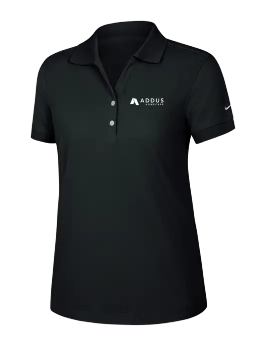 Nike Womens Dri-FIT Classic Black Polo w/Addus HomeCare Logo