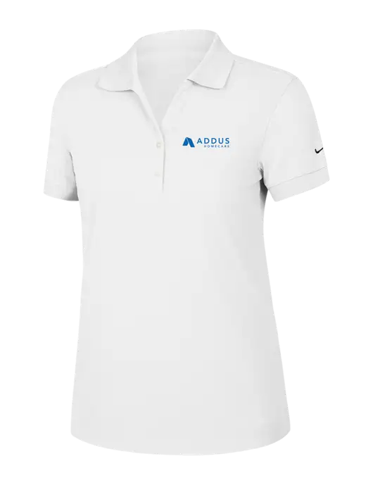 Nike Womens Dri-FIT Classic White Polo w/Addus HomeCare Logo