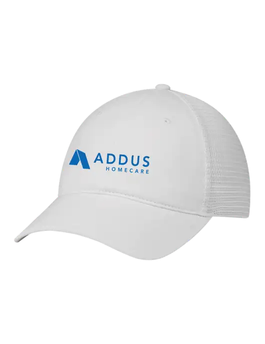 Richardson 111 Garment Washed Trucker Cap White w/White Mesh w/Addus HomeCare Logo