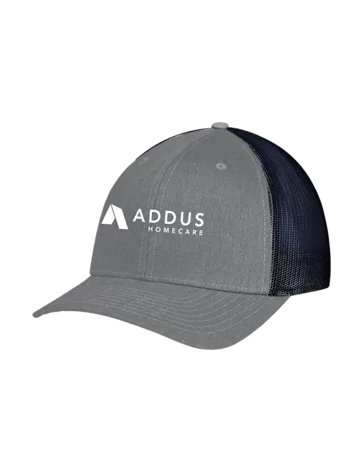 Richardson Adjustable Snapback Original 112 Trucker Cap Heather Grey w/Navy Mesh w/Addus HomeCare Logo