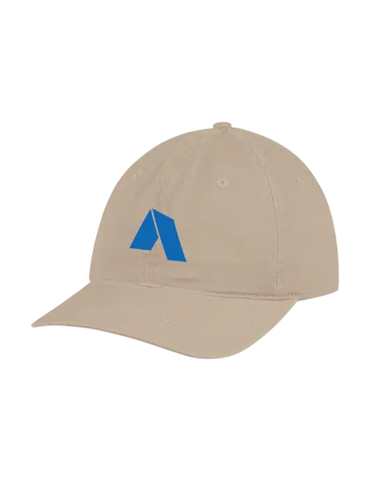 Garment Washed Unstructured Twill Tan Cap w/Shelter Icon Logo