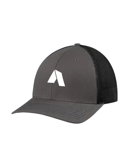 Richardson Adjustable Snapback Original 112 Trucker Cap Dark Grey w/Black Mesh w/Shelter Icon Logo