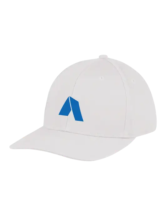 Premium Modern Structured Twill White Snapback Cap w/Shelter Icon Logo