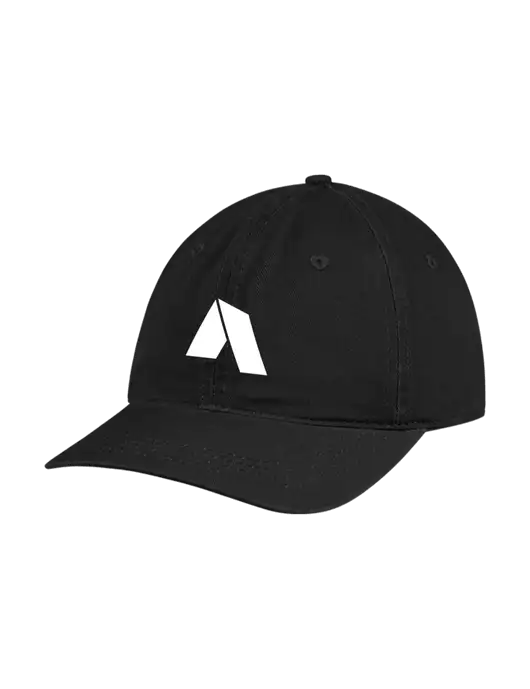 Garment Washed Unstructured Twill Black Cap w/Shelter Icon Logo