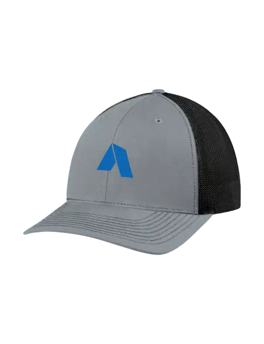 Richardson Adjustable Snapback Original 112 Trucker Cap Heather Grey w/Black Mesh w/Shelter Icon Logo
