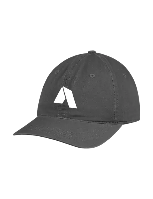 Garment Washed Unstructured Twill Charcoal Cap w/Shelter Icon Logo