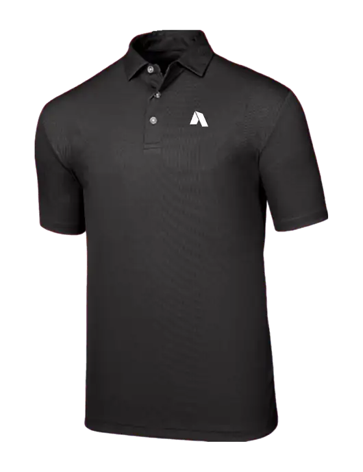 Callaway Birdseye Black Polo w/Shelter Icon Logo