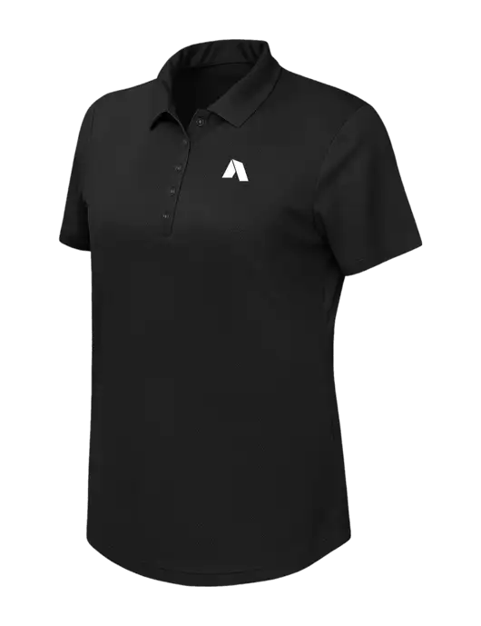 Callaway Womens Birdseye Black Polo w/Shelter Icon Logo