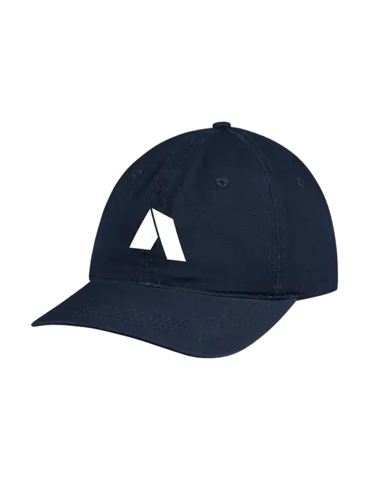 Garment Washed Unstructured Twill Navy Cap w/Shelter Icon Logo