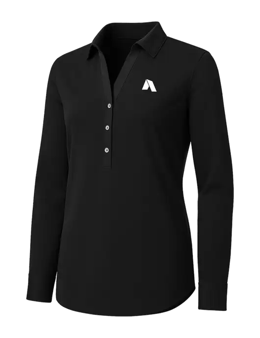 Womens Black City Stretch Shirt w/Shelter Icon Logo