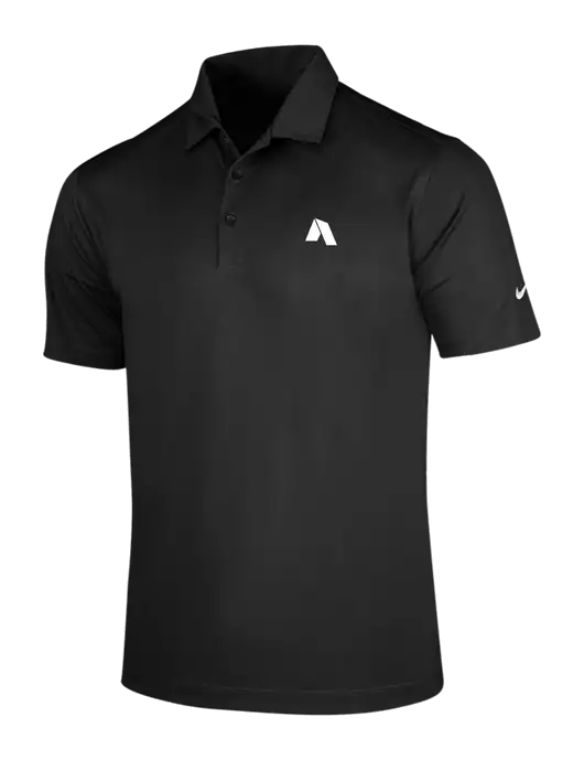 NIKE Black Dri-Fit Vertical Mesh Polo w/Shelter Icon Logo