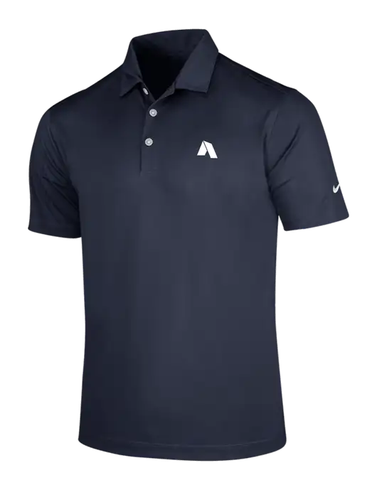 NIKE Dark Navy Dri-Fit Vertical Mesh Polo w/Shelter Icon Logo