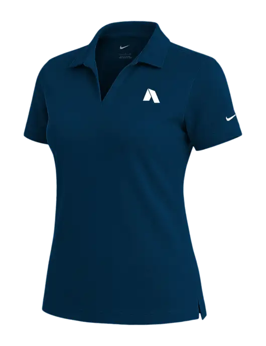 NIKE Navy Womens Dri-Fit Micro Pique Polo w/Shelter Icon Logo