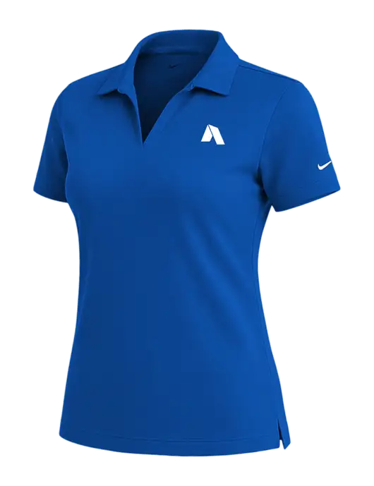 NIKE Royal Womens Dri-Fit Micro Pique Polo w/Shelter Icon Logo