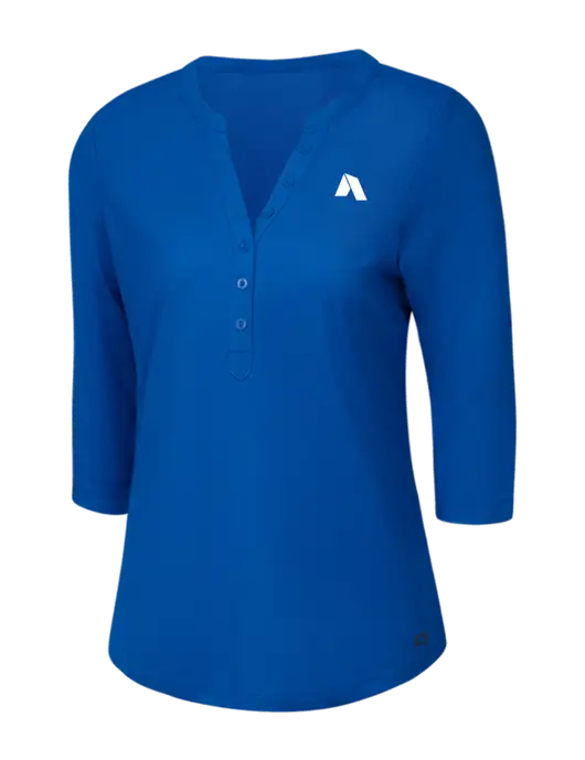 OGIO Royal Blue Jewel Henley w/Shelter Icon Logo