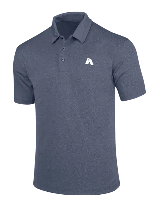 True Navy Trace Heather Polo w/Shelter Icon Logo