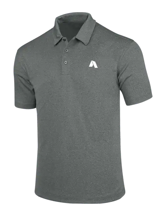 Charcoal Trace Heather Polo w/Shelter Icon Logo
