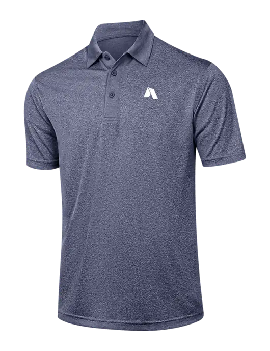 Navy Heather Contender Polo w/Shelter Icon Logo