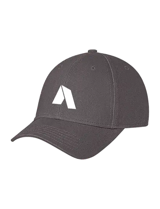Medium Dark Grey Structured Soft Snap Closure Hook & Loop Cap w/Shelter Icon Logo