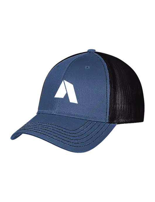 Dark Royal/Black Mesh Trucker Cap Snap Back w/Shelter Icon Logo