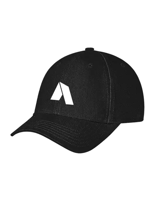 Black Structured Soft Snap Closure Hook & Loop Cap w/Shelter Icon Logo