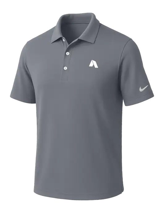NIKE Medium Grey Dri-Fit Micro Pique Polo w/Shelter Icon Logo