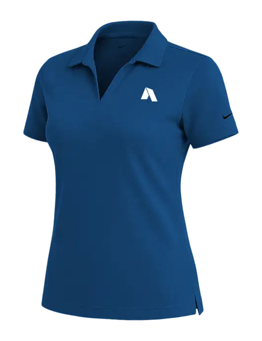 NIKE Dark Royal Womens Dri-Fit Micro Pique Polo w/Shelter Icon Logo