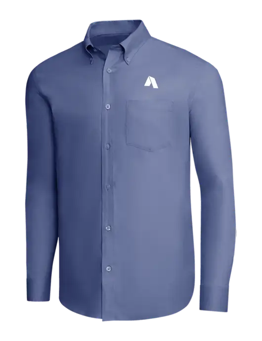 Brooks Brothers Light Navy Wrinkle-Free Stretch Pinpoint Shirt w/Shelter Icon Logo