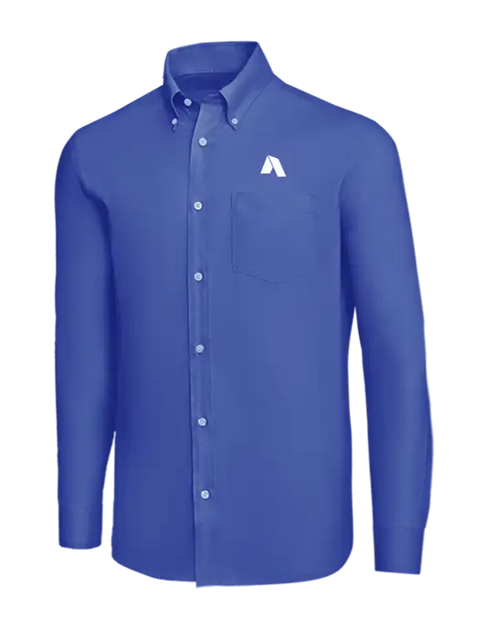 Brooks Brothers Dark Royal Wrinkle-Free Stretch Nailhead Shirt w/Shelter Icon Logo
