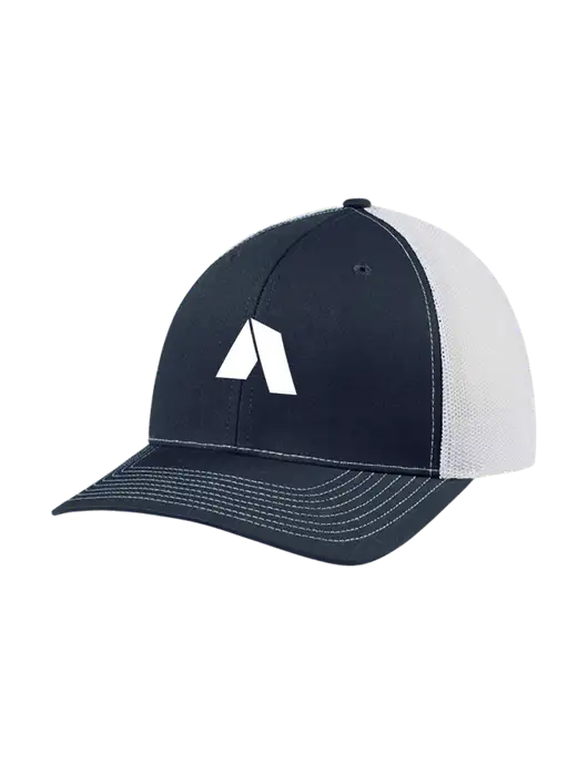 Richardson Adjustable Snapback Original 112 Trucker Cap Navy w/White Mesh w/Shelter Icon Logo