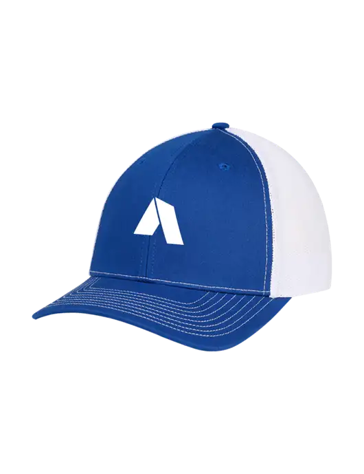 Richardson Adjustable Snapback Original 112 Trucker Cap Royal w/White Mesh w/Shelter Icon Logo