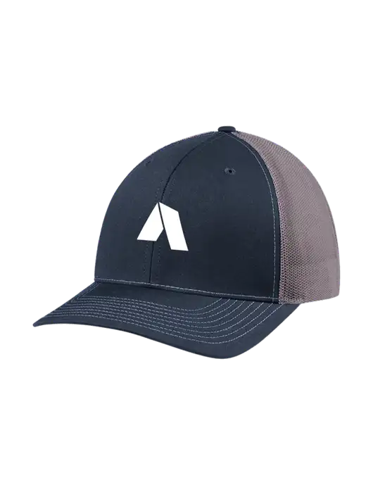 Richardson Adjustable Snapback Original 112 Trucker Cap Navy w/Charcoal Mesh w/Shelter Icon Logo