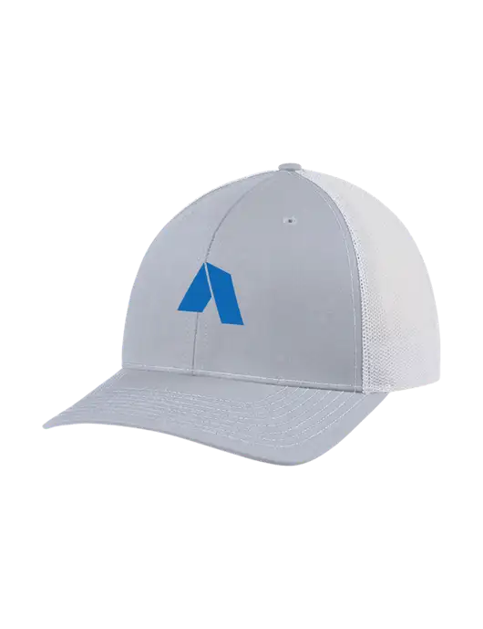Richardson Adjustable Snapback Original 112 Trucker Cap Light Heather Grey w/White Mesh w/Shelter Icon Logo