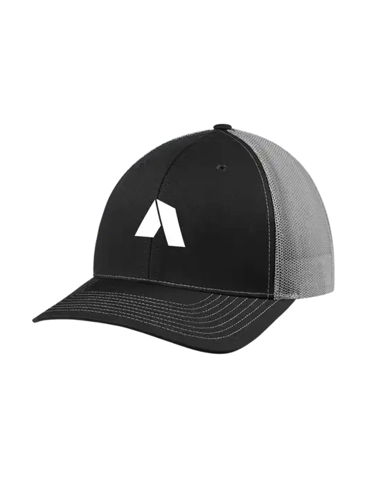 Richardson Adjustable Snapback Original 112 Trucker Cap Black w/Charcoal Mesh w/Shelter Icon Logo