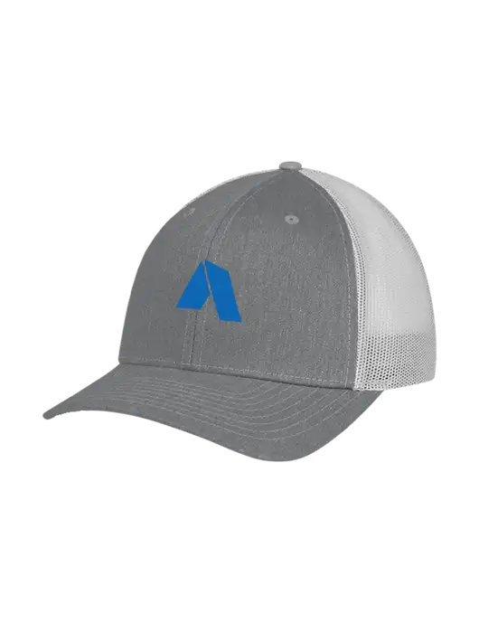 Richardson Adjustable Snapback Original 112 Trucker Cap Heather Grey w/Light Grey Mesh w/Shelter Icon Logo