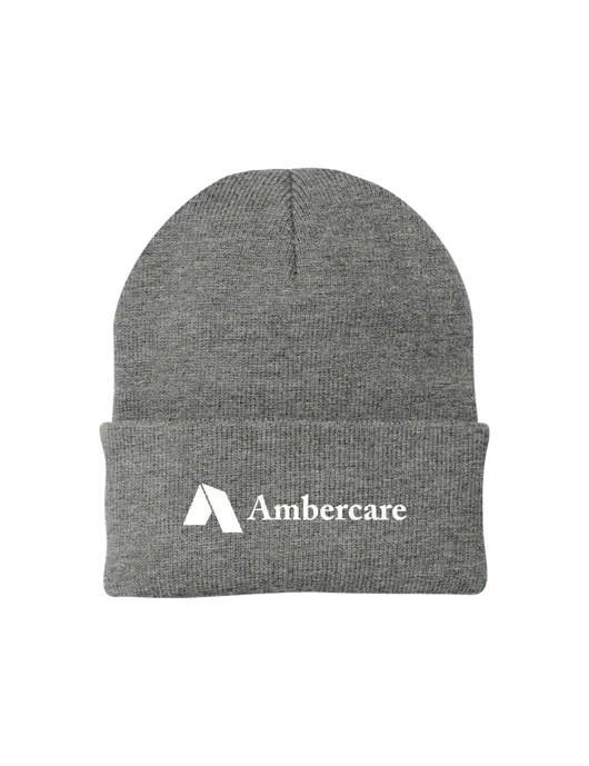 Medium Grey Heather Knit Cap w/Ambercare Logo