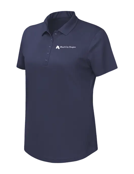 Callaway Womens Birdseye Navy Polo w/Steel City Hospice Logo