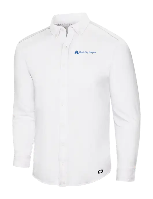 OGIO Bright White Modern Code Stretch Button-Up Shirt w/Steel City Hospice Logo