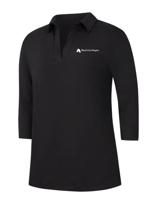 Womens Black Luxe Knit Tunic w/Steel City Hospice Logo