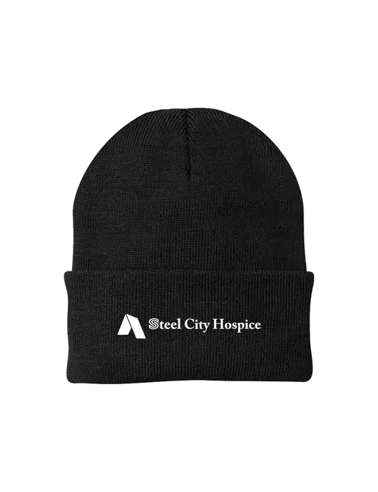 Black Knit Cap w/Steel City Hospice Logo