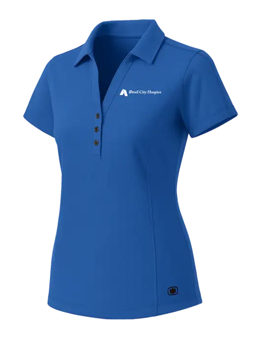 OGIO Womens Royal Blue ONYX Polo w/Steel City Hospice Logo