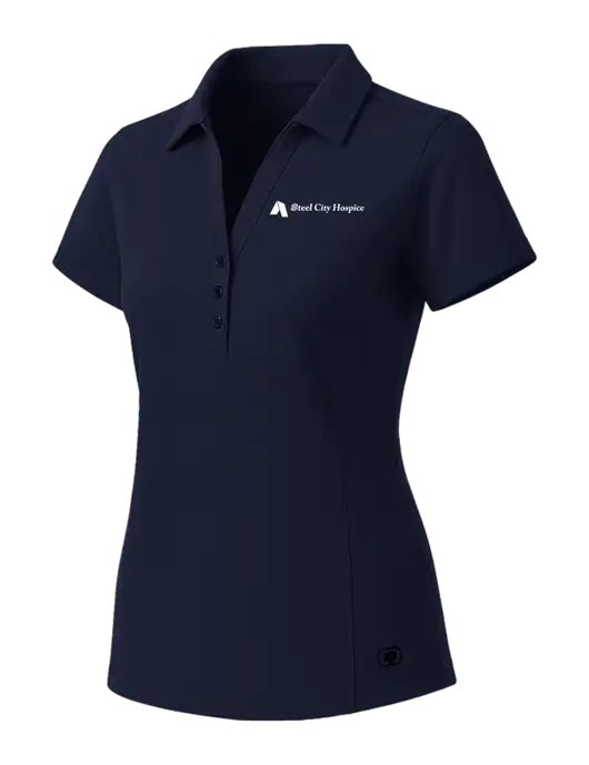 OGIO Womens Navy ONYX Polo w/Steel City Hospice Logo