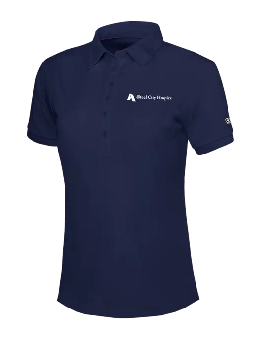 OGIO Womens Navy Jewel Polo w/Steel City Hospice Logo