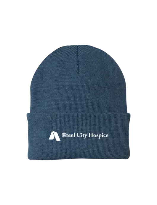 Dark Slate Knit Cap w/Steel City Hospice Logo