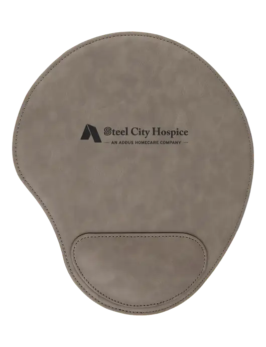 Gray Leatherette Mouse Pad w/Steel City Hospice Logo